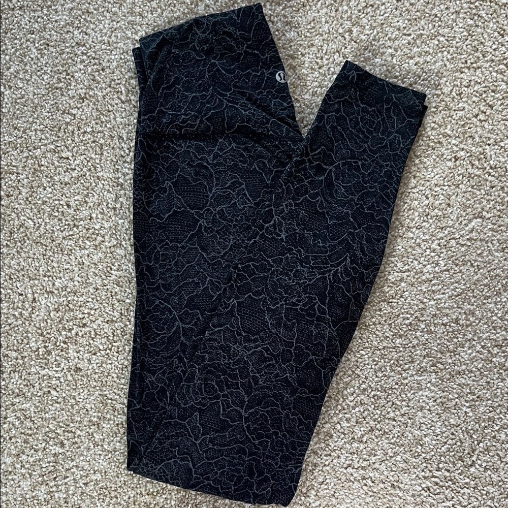 Lululemon Align Black Lace Patterned Leggings